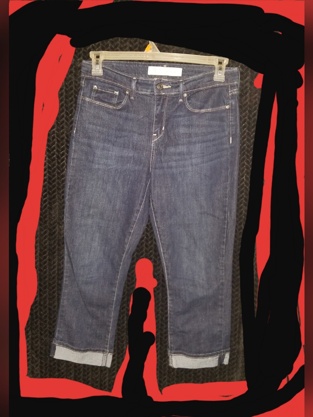 Women's Signature Levi Strauss Mid Rise Capri Blue Denim Jeans Size 8 /29
